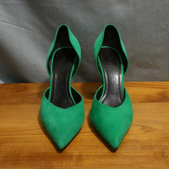 CÉLINE Green Suede D'Orsay Heels, size 38½ - Picture 10 of 10